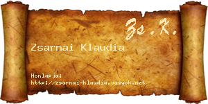 Zsarnai Klaudia névjegykártya